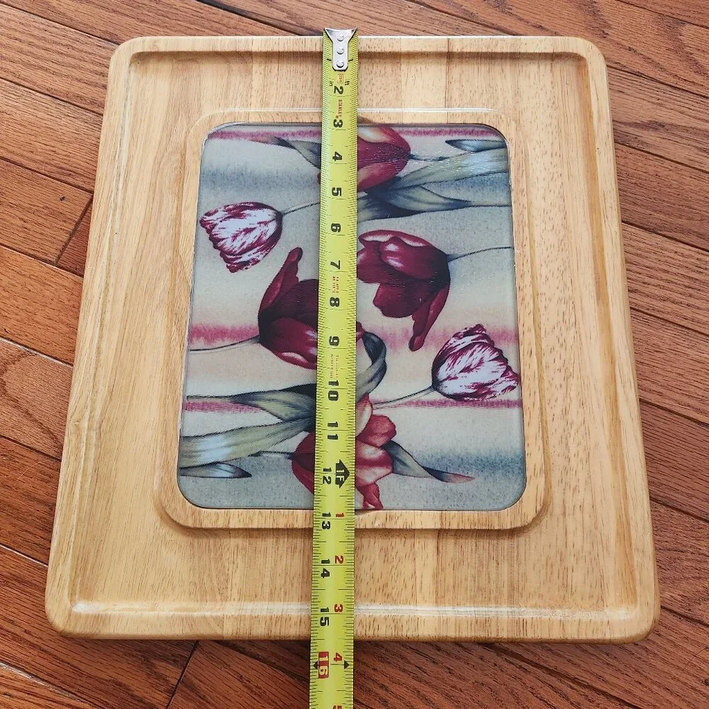 Wood Charcuterie Board with Glass Cutting Board